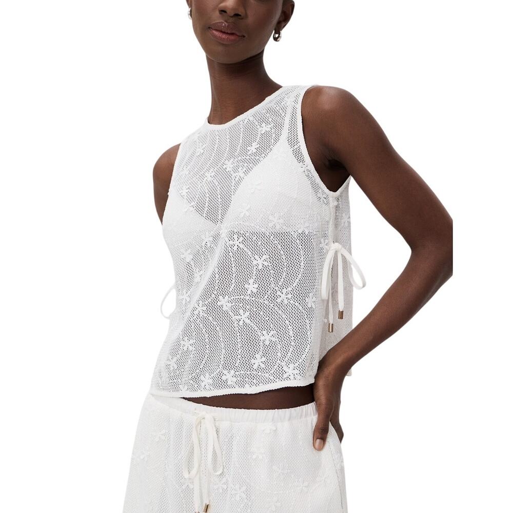 Minkpink Lace White Sundara Tank Top Size M